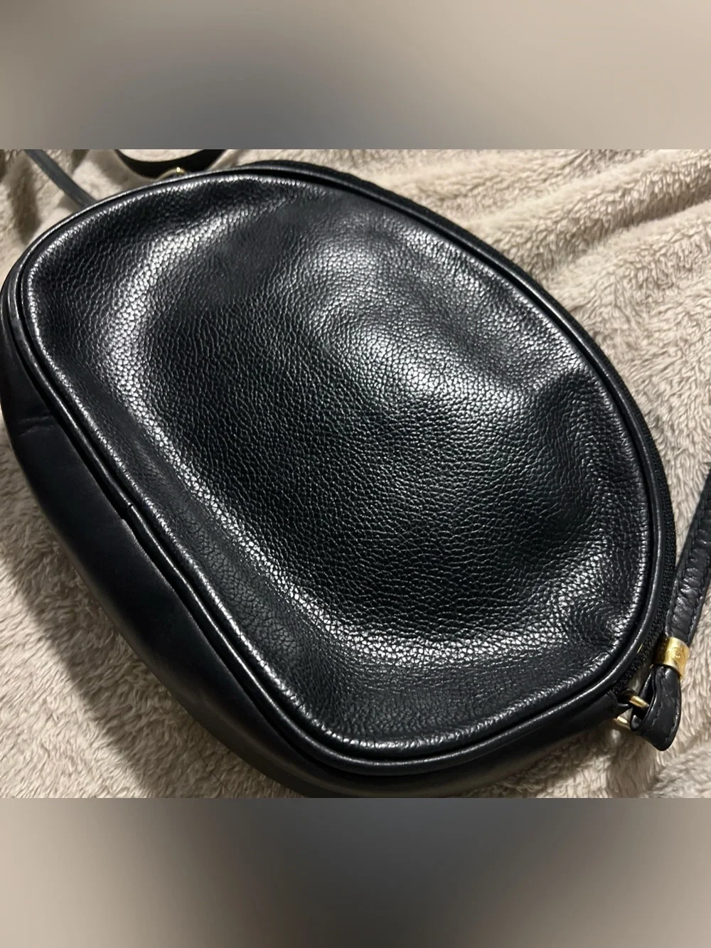 Gucci Vintage Black Leather Crossbody Bag
